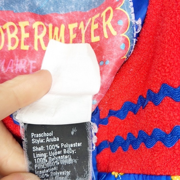 Obermeyer Vintage Kid's Snow Bibs Red and Blue Buttons Snow Pants 80s 90s size 5 - Picture 9 of 11